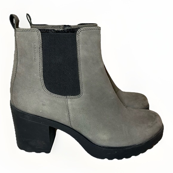 VAGABOND Women's Gray Suede Leather Grace Chelsea Ankle Boots US 8 EU 39 - Picture 1 of 15